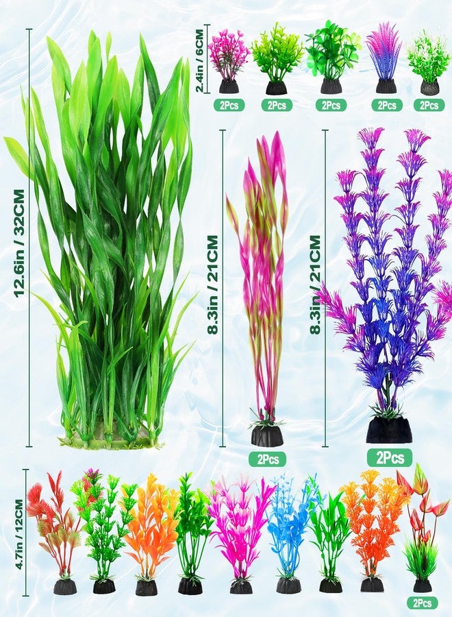 CousDUoBe Fish Tank Decorations Plants, 25pcs Plastic Plants Decorations Fish Tank Accessories Aquarium Decor Plastic Plants - Image 2